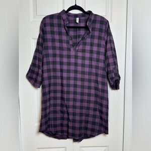 Flamingo Urban Black and Purple Checkered Shirt